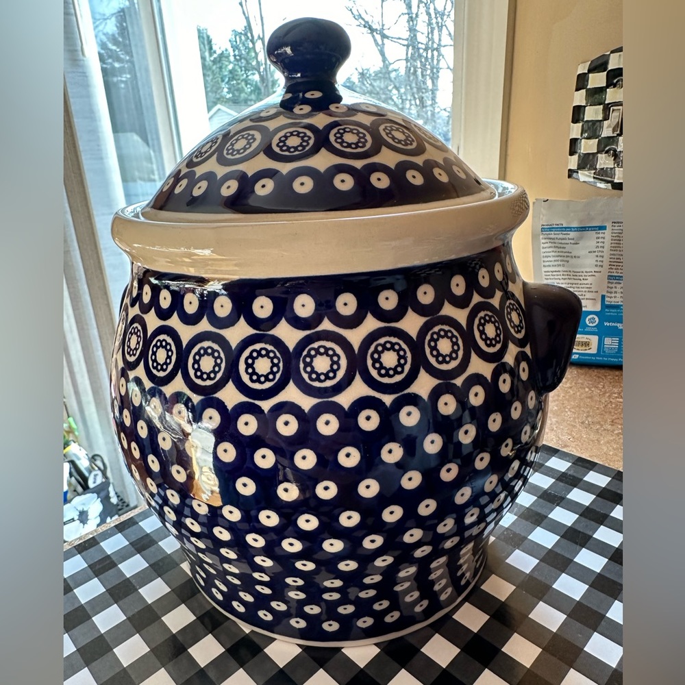 Polish Pottery cookie jar
